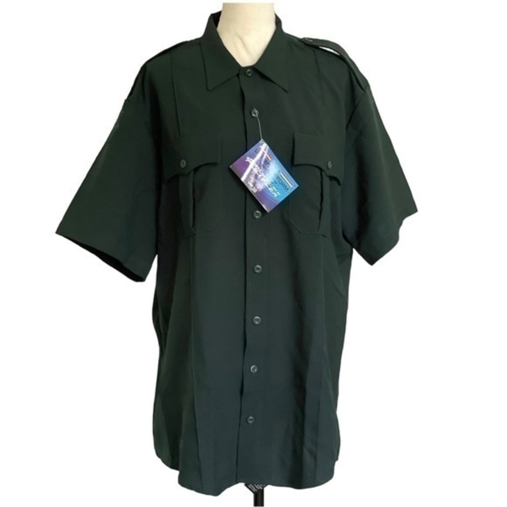 NWT United Uniform Manufacturers Green Collared Shirt Size XL